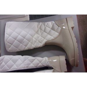 WEEBOO BEIGE RUBBER QUILTED RAIN BOOTS SIZE 7 STYLE RAIN-5